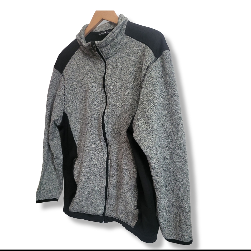 🌿Beverly Hills Polo Club Mens Large Gray Black Full Zip Jacket - Picture 4 of 11